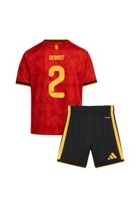 Belgia Zeno Debast #2 Jalkapallovaatteet Lasten Kotipeliasu MM-kisat 2026 Lyhythihainen (+ Lyhyet housut)